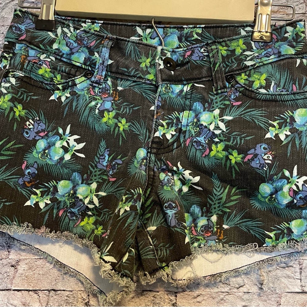 Disney stitch shorts with leaves
